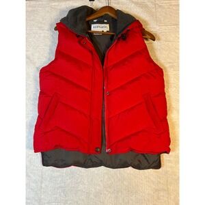 Bernardo Down Duvet Puffer Vest Red Hooded‎ Puffer Insulated Size M